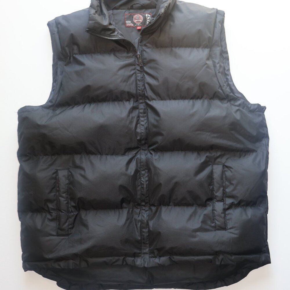 Sporting 1957 Men's Black Quilted Puffer Vest Size Large